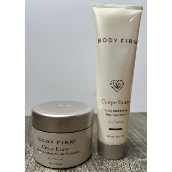 BODY FIRM Crepe Erase Set Advanced Body & Body Smoothing Treatments 10 oz Each